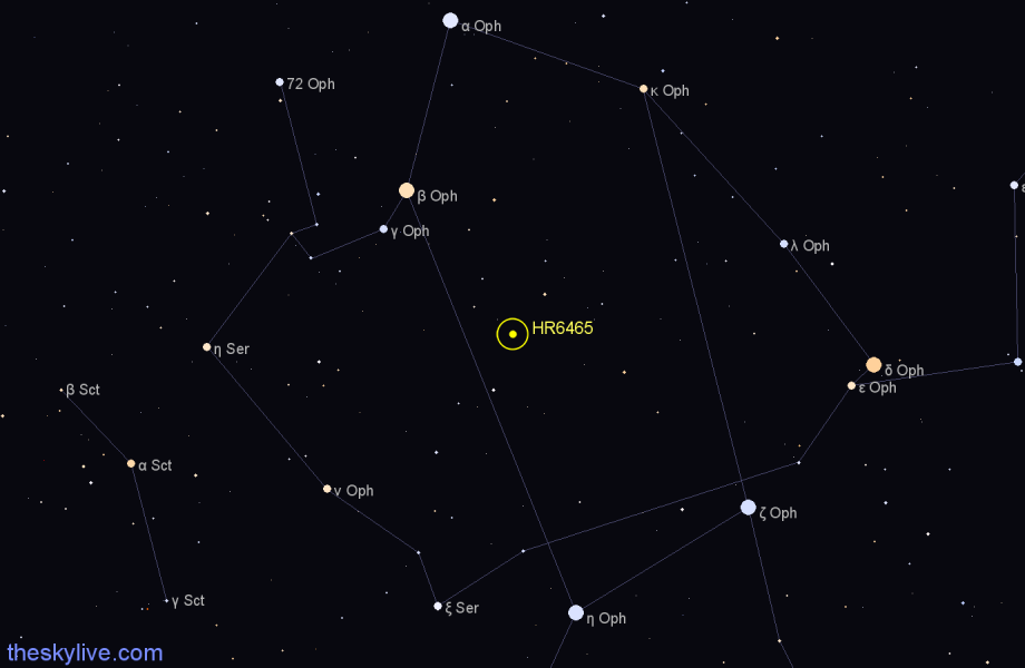 Finder chart HR6465 star