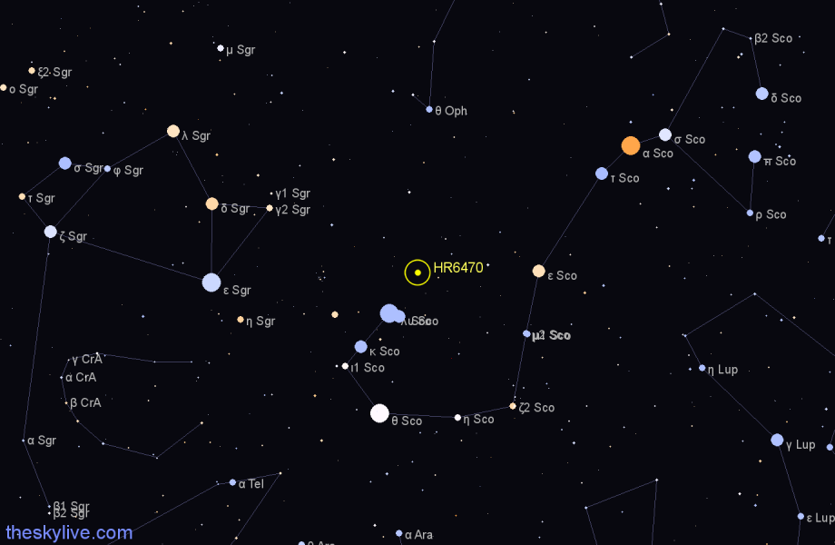 Finder chart HR6470 star