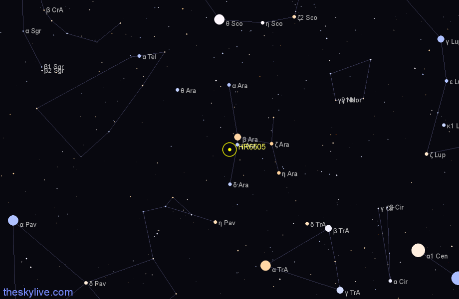Finder chart HR6505 star