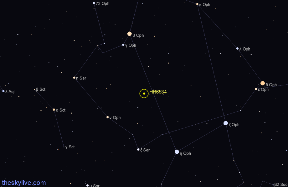 Finder chart HR6534 star