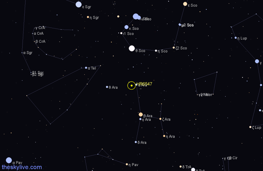 Finder chart HR6547 star
