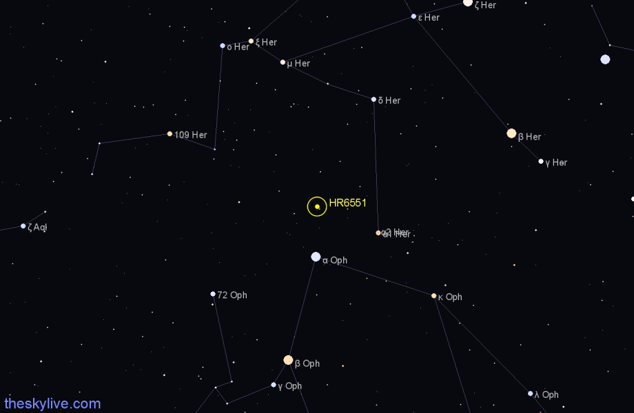 Finder chart HR6551 star