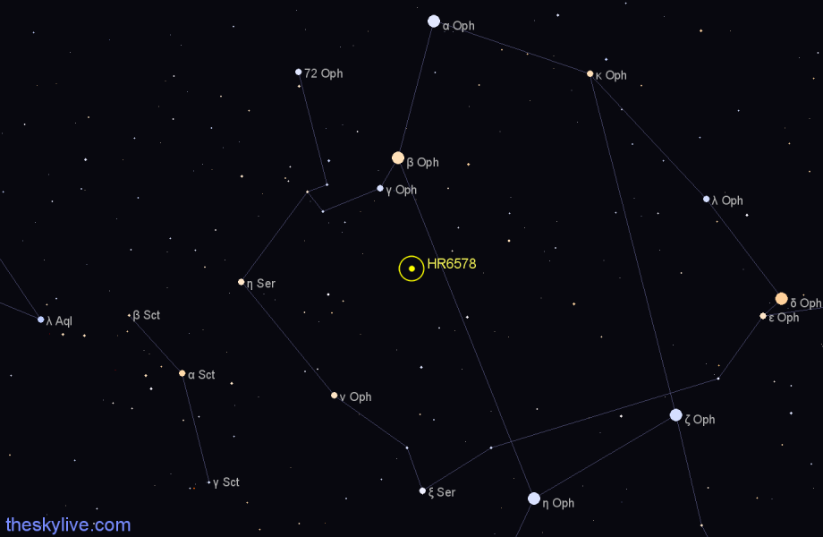 Finder chart HR6578 star