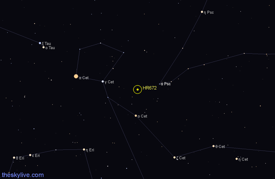 Finder chart HR672 star