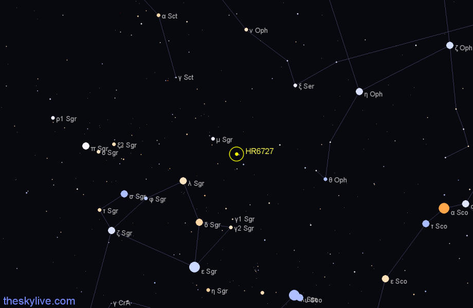 Finder chart HR6727 star