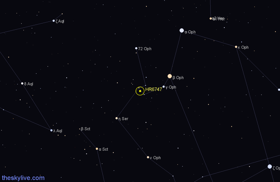 Finder chart HR6747 star