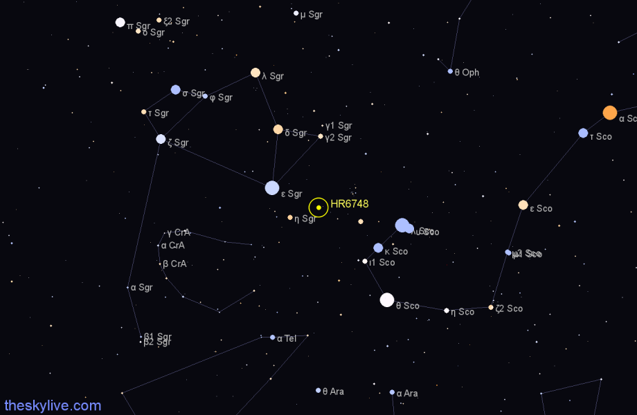 Finder chart HR6748 star