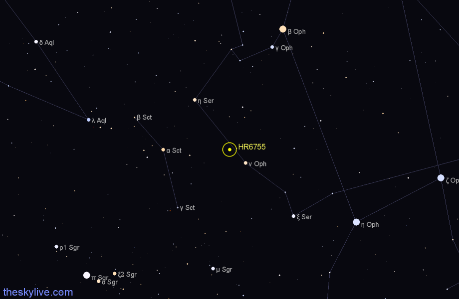 Finder chart HR6755 star