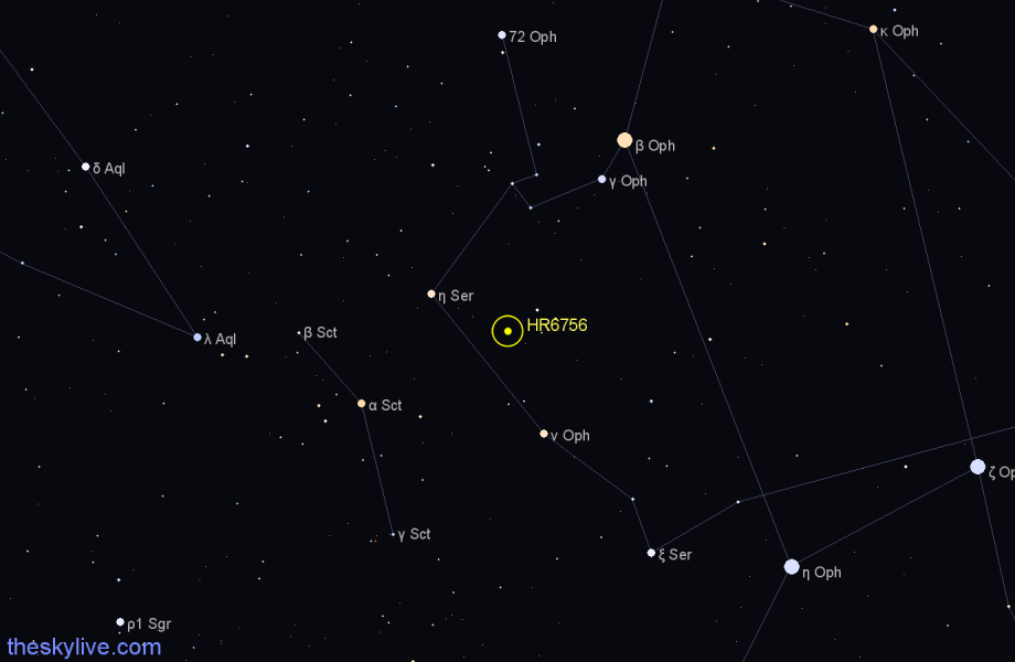 Finder chart HR6756 star