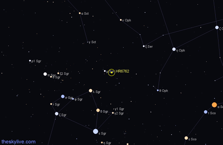 Finder chart HR6762 star
