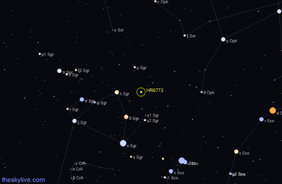 Finder chart HR6773 star