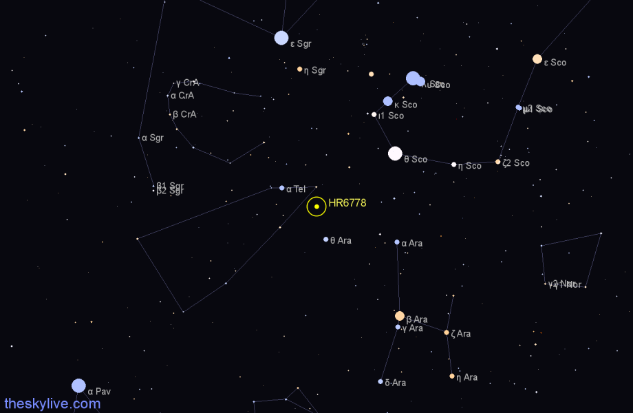 Finder chart HR6778 star