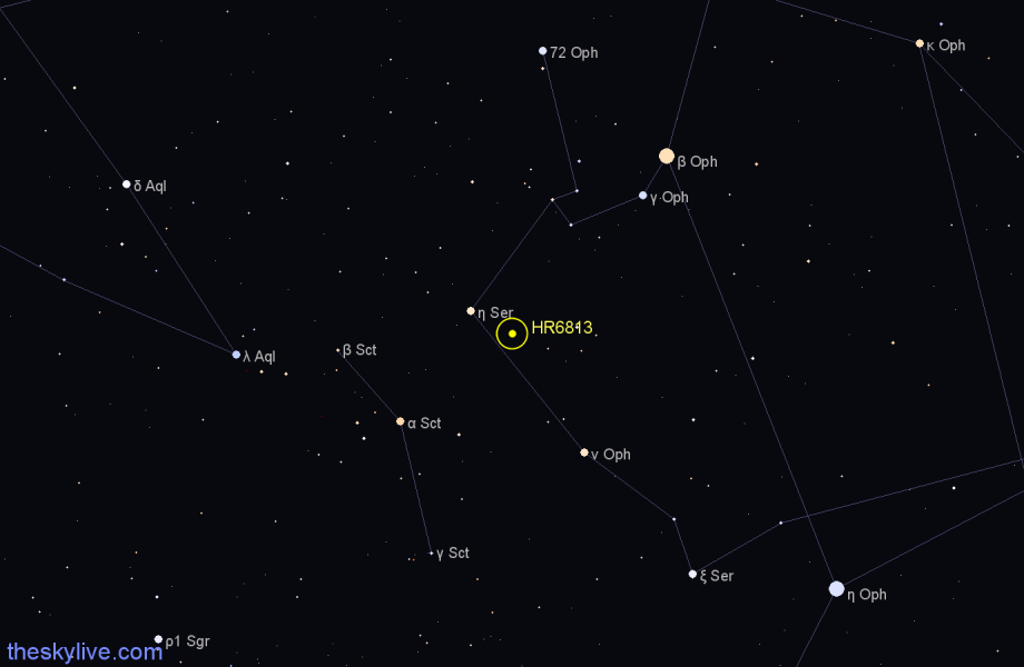 Finder chart HR6813 star