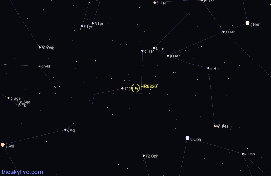 Finder chart HR6820 star