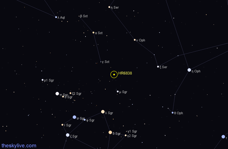 Finder chart HR6838 star