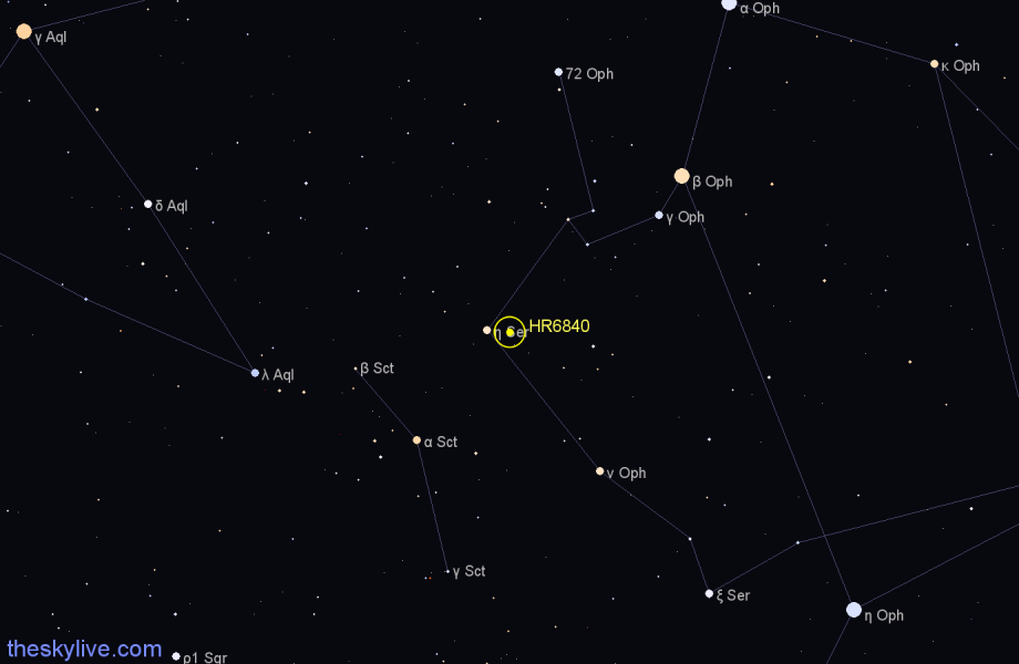 Finder chart HR6840 star