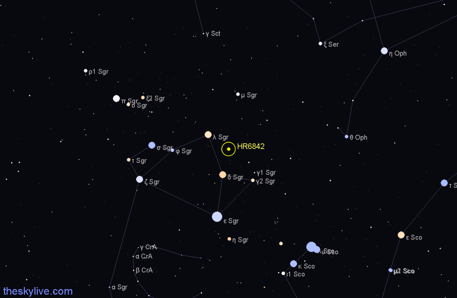 Finder chart HR6842 star