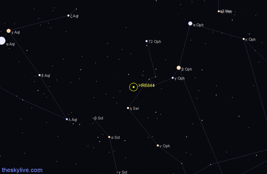 Finder chart HR6844 star