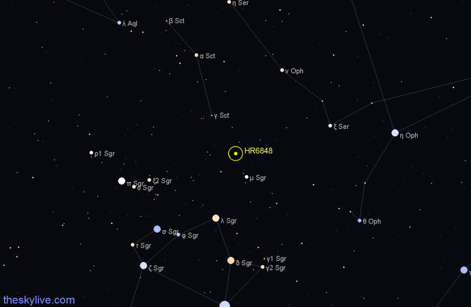 Finder chart HR6848 star