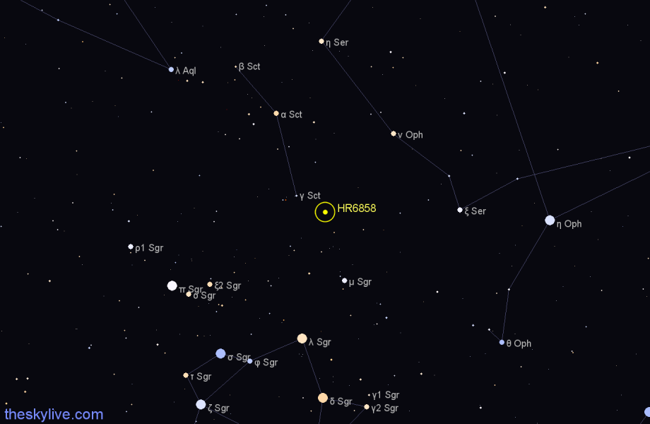 Finder chart HR6858 star