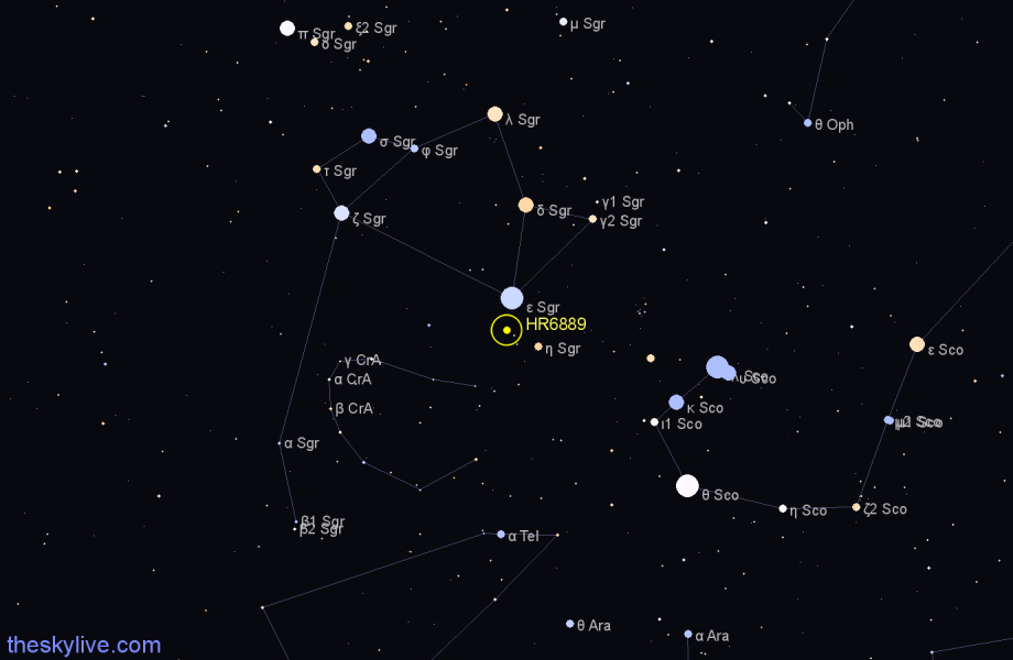 Finder chart HR6889 star