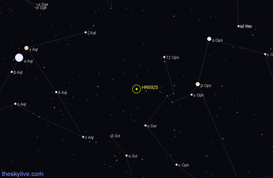 Finder chart HR6925 star
