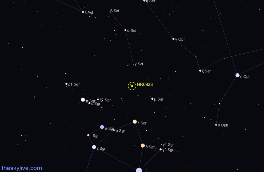 Finder chart HR6933 star