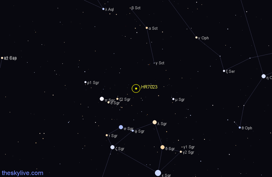 Finder chart HR7023 star