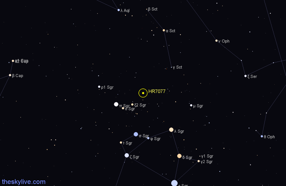 Finder chart HR7077 star