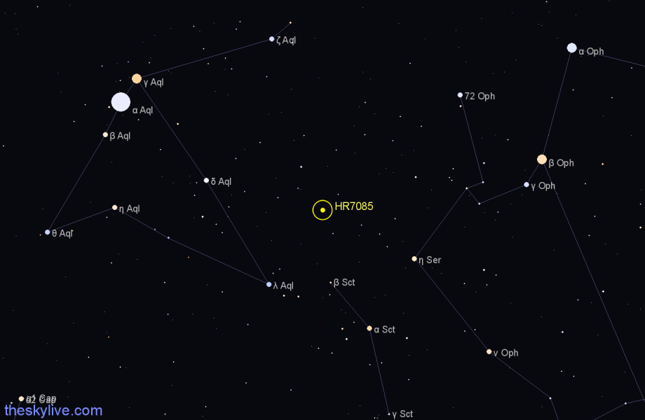 Finder chart HR7085 star