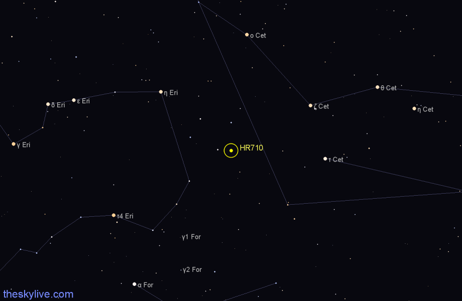 Finder chart HR710 star