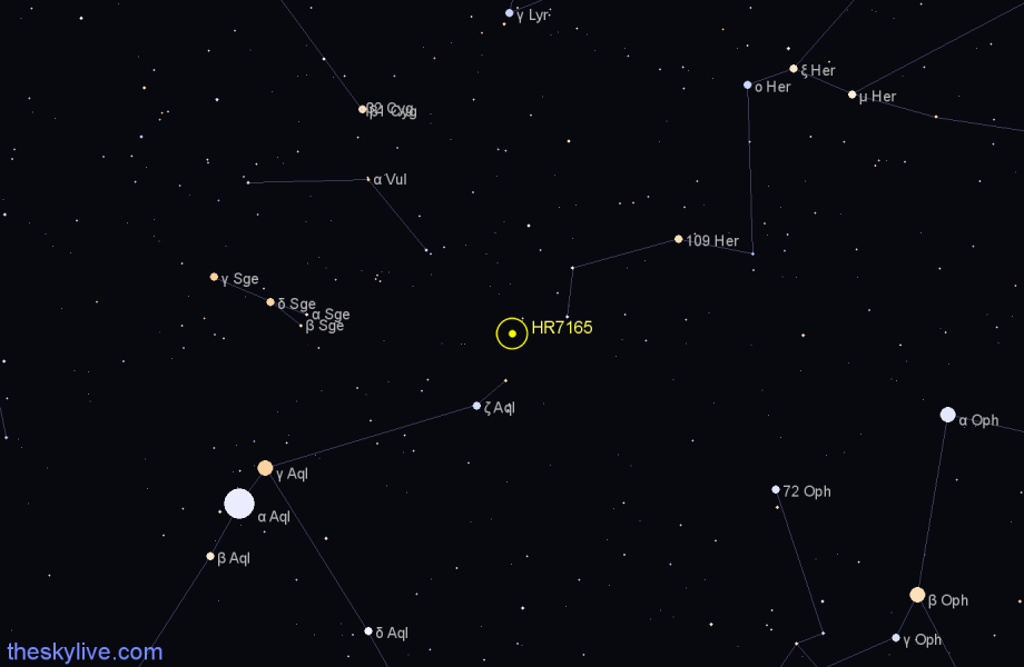 Finder chart HR7165 star