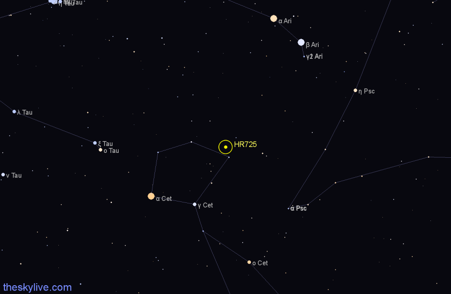 Finder chart HR725 star