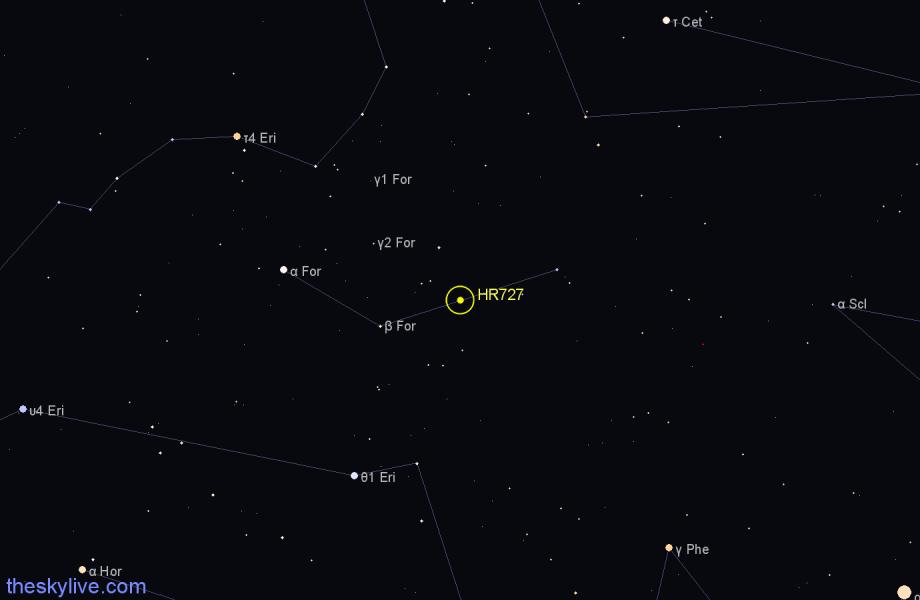 Finder chart HR727 star