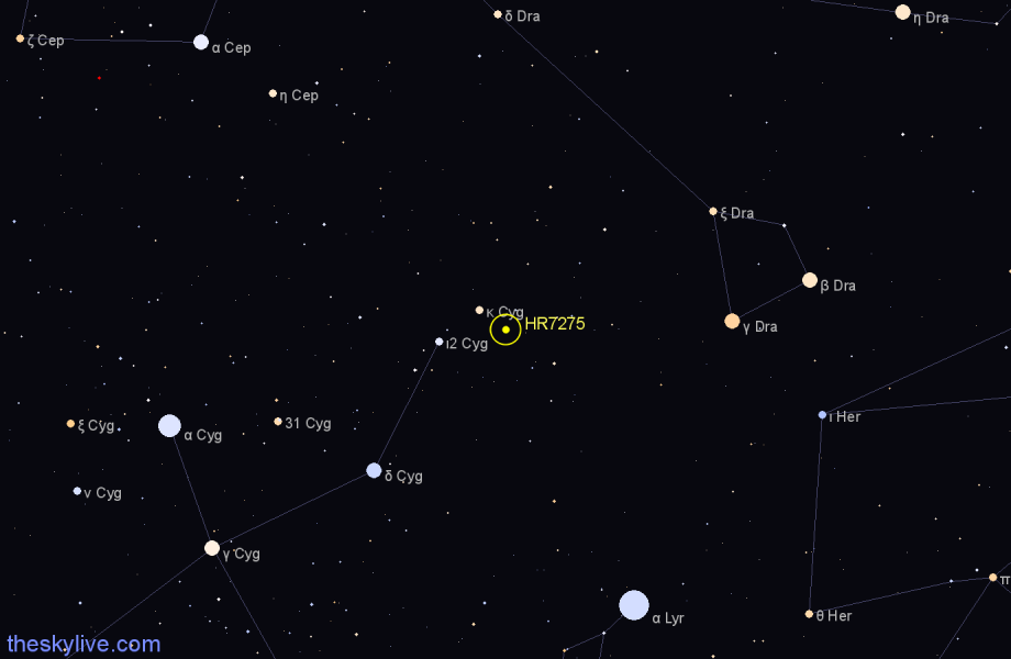 Finder chart HR7275 star