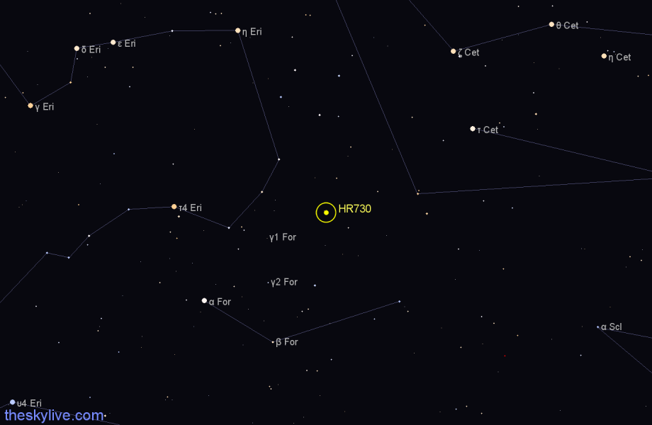 Finder chart HR730 star
