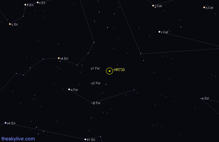 Finder chart HR733 star