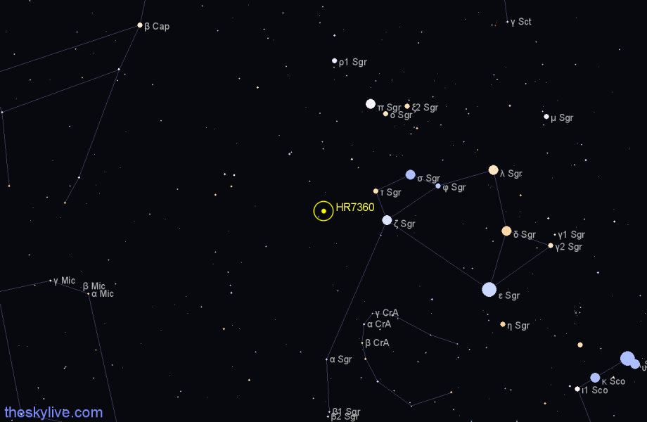 Finder chart HR7360 star