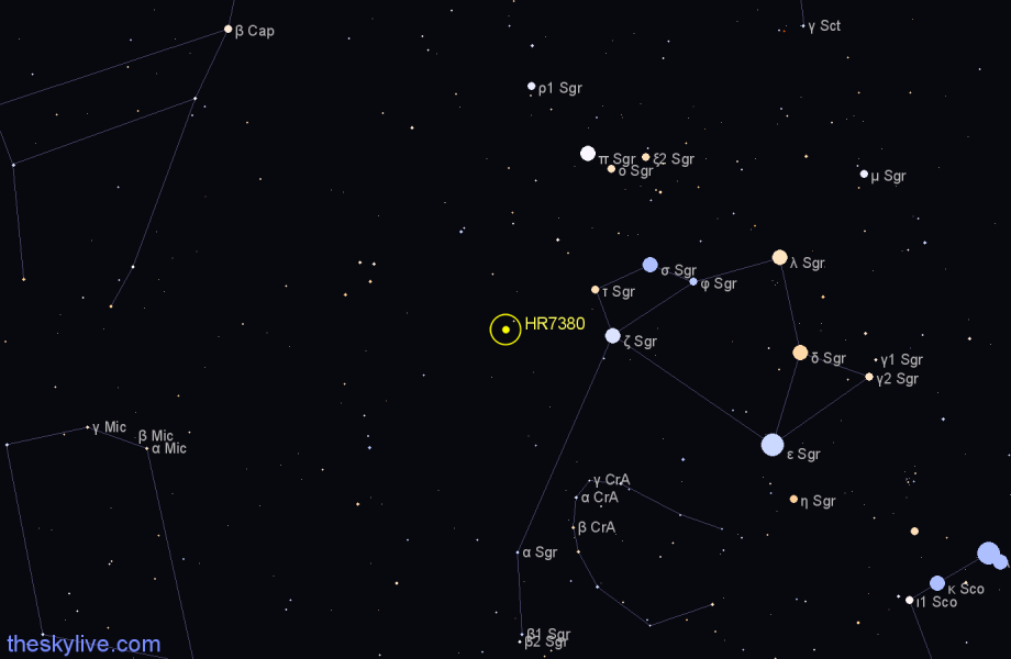 Finder chart HR7380 star