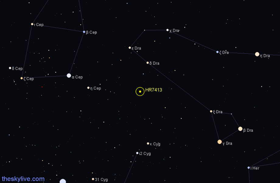 Finder chart HR7413 star