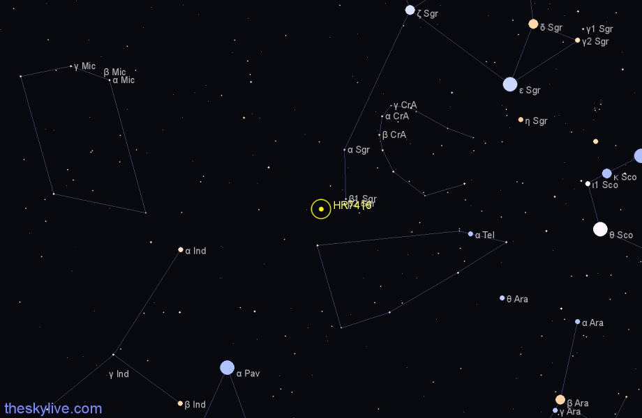 Finder chart HR7416 star