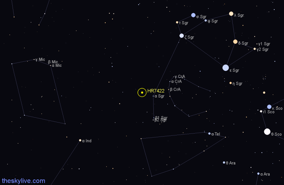 Finder chart HR7422 star