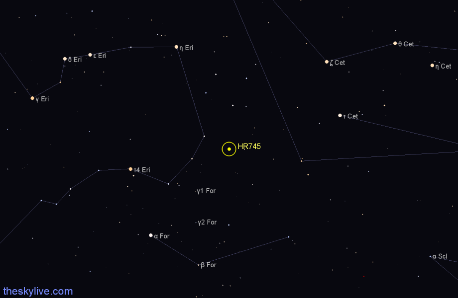 Finder chart HR745 star