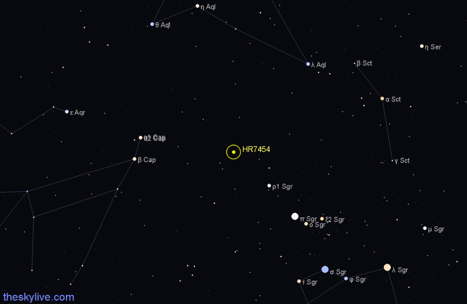 Finder chart HR7454 star