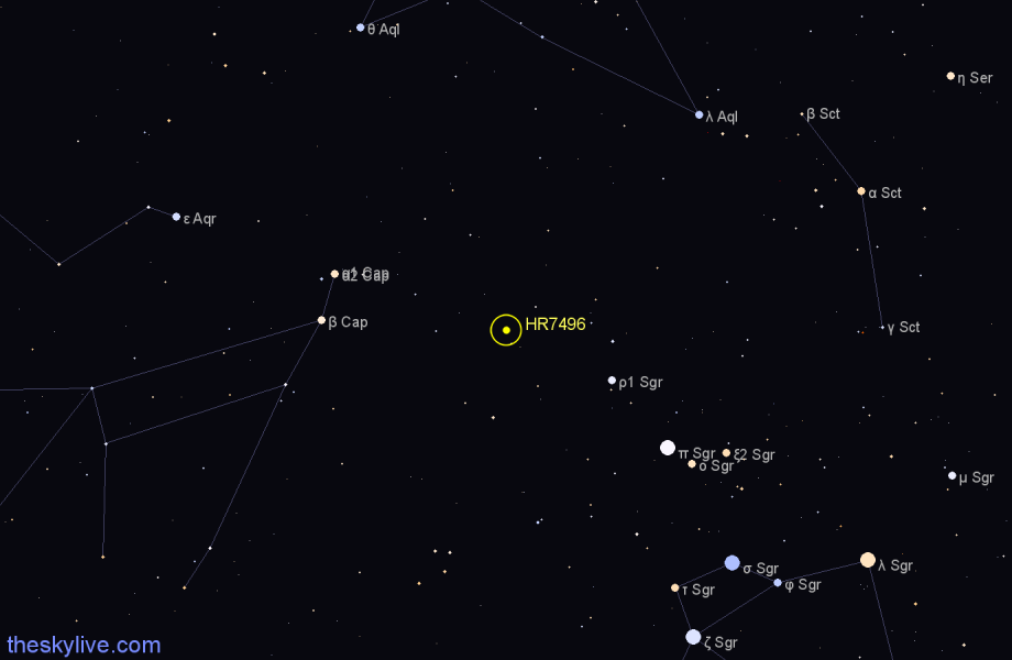 Finder chart HR7496 star