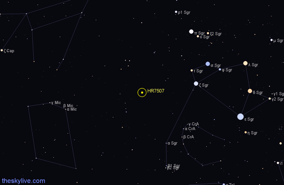 Finder chart HR7507 star