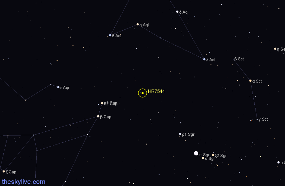 Finder chart HR7541 star