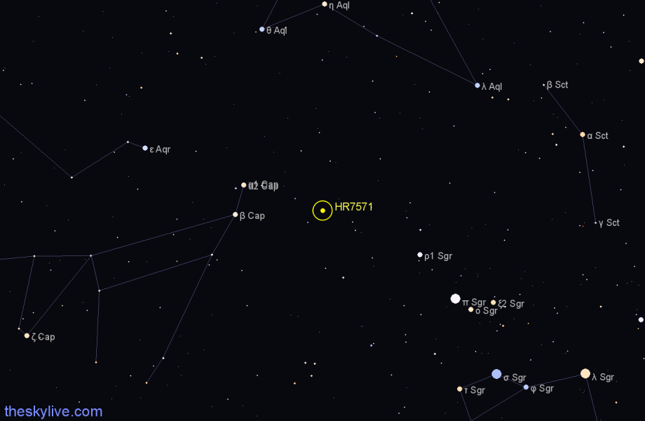 Finder chart HR7571 star
