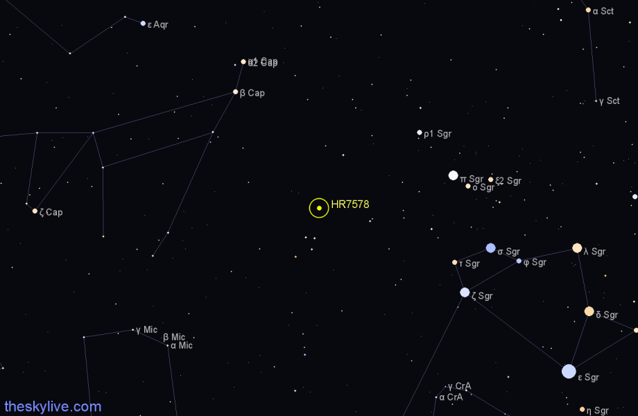 Finder chart HR7578 star