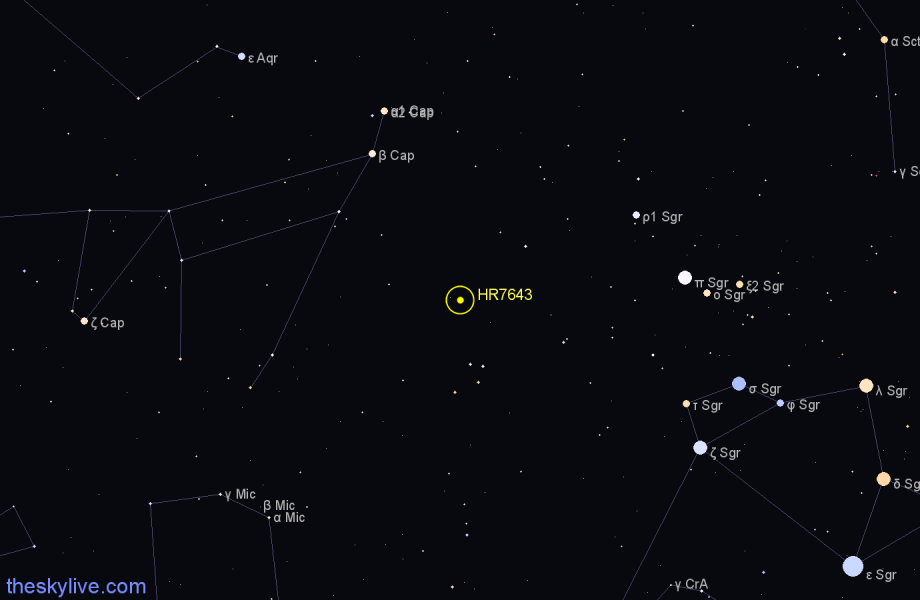 Finder chart HR7643 star